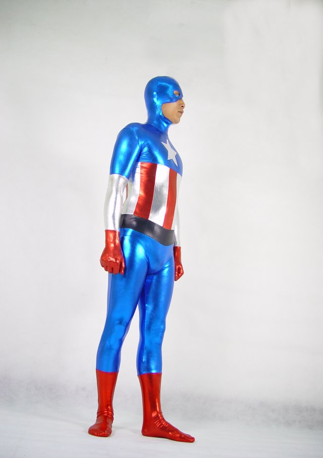 Captain America Cosplay Costume Zentai Men